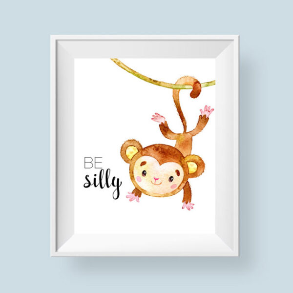 Swinging Monkey Be Silly Printable Art