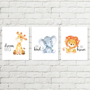Boys Safari Animal Nursery Printable Art, Baby Shower Gift Download