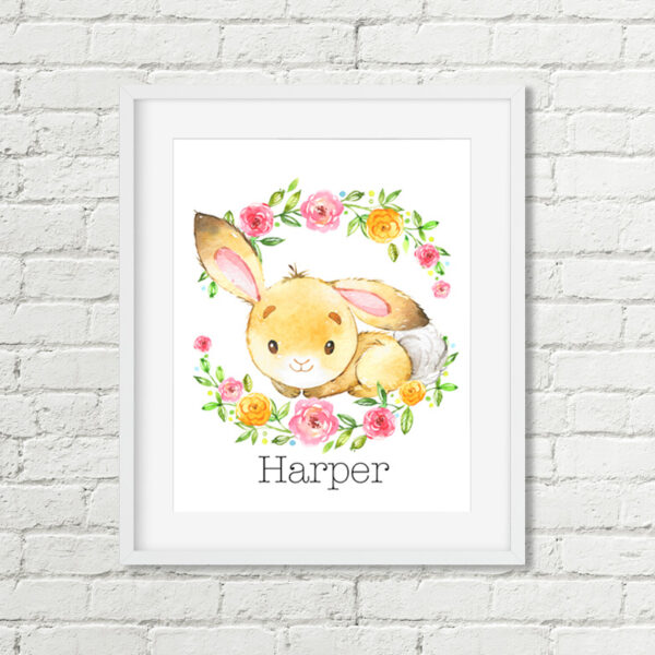 Custom Name Bunny Printable Art