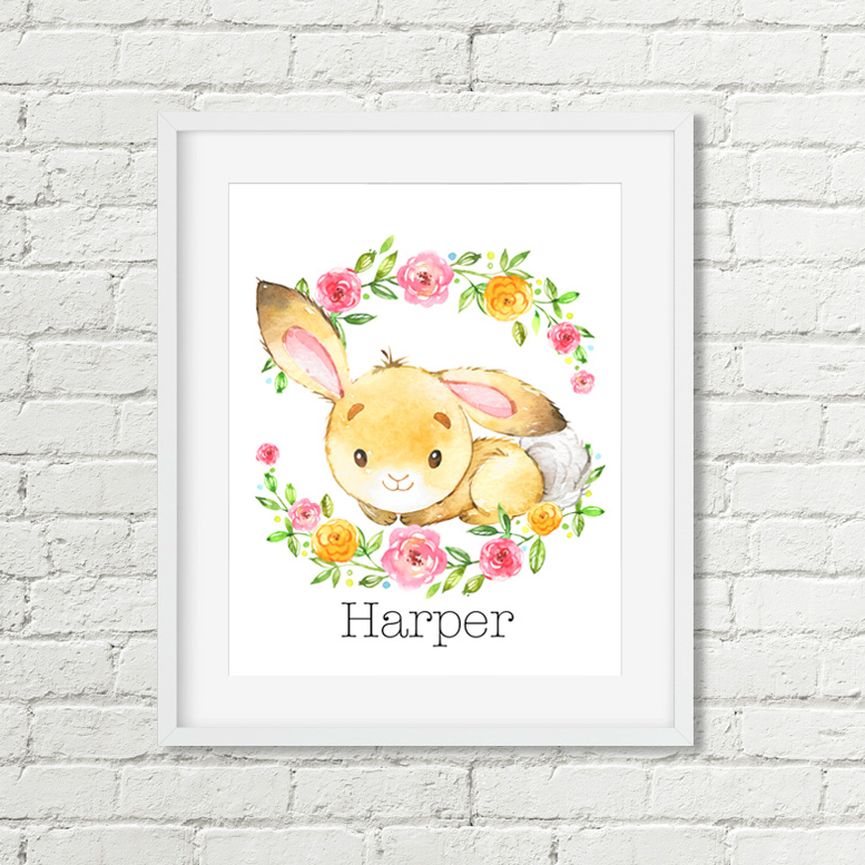 Custom Name Bunny Printable Art