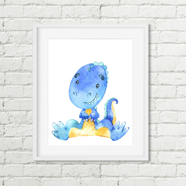 dinosaur blue printable art