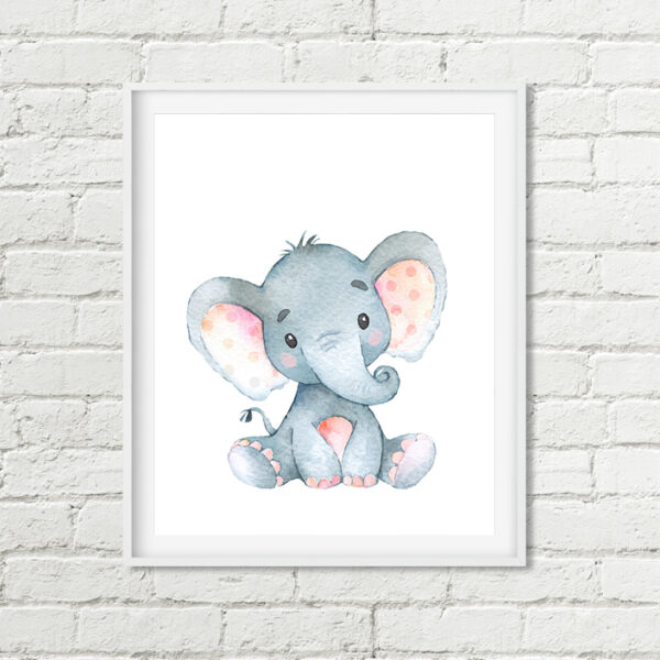 Pink Baby Elephant Printable Art