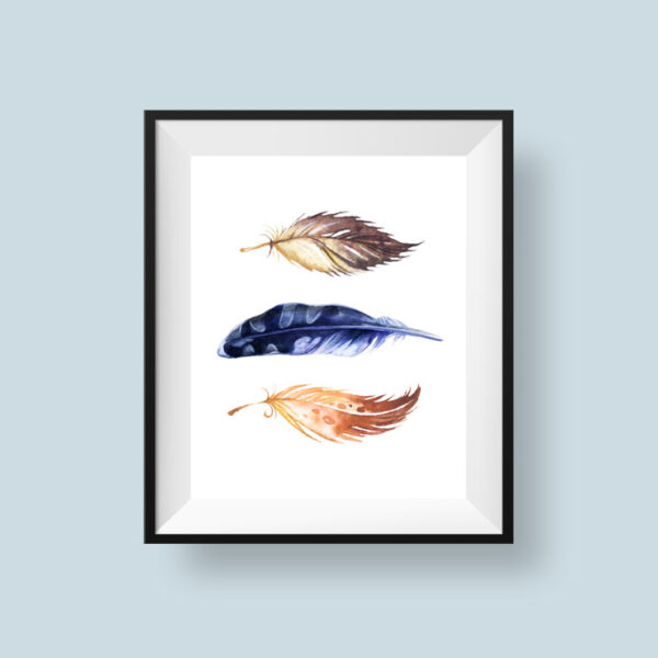 Watercolor Feathers Printable Art