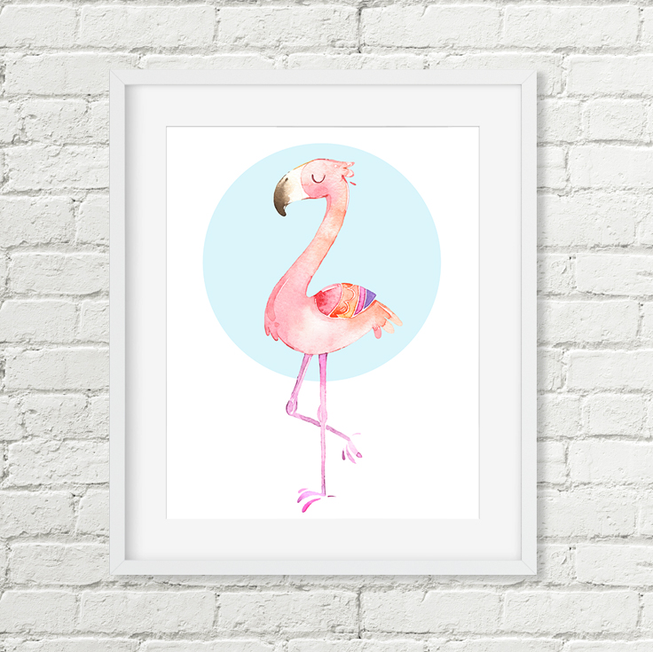 Pink Flamingo Printable Art