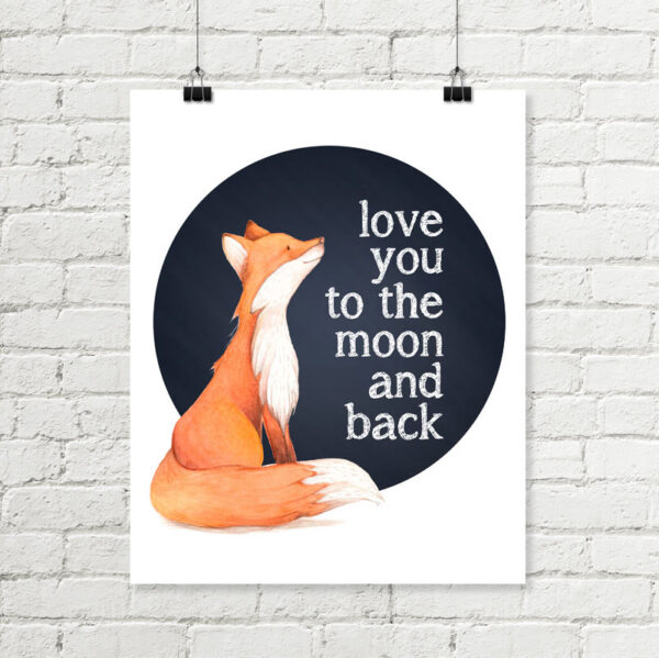 Fox Printable Art Love You To The Moon and Back