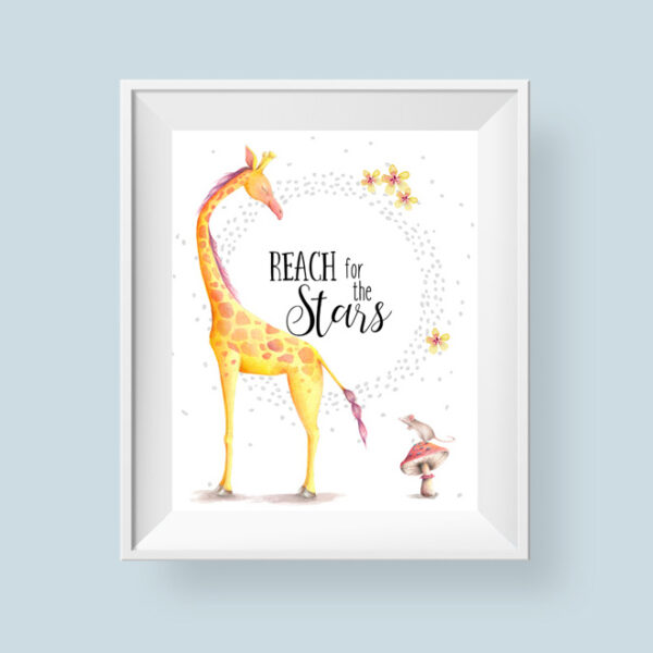 Giraffe Printable Art Reach For The Stars