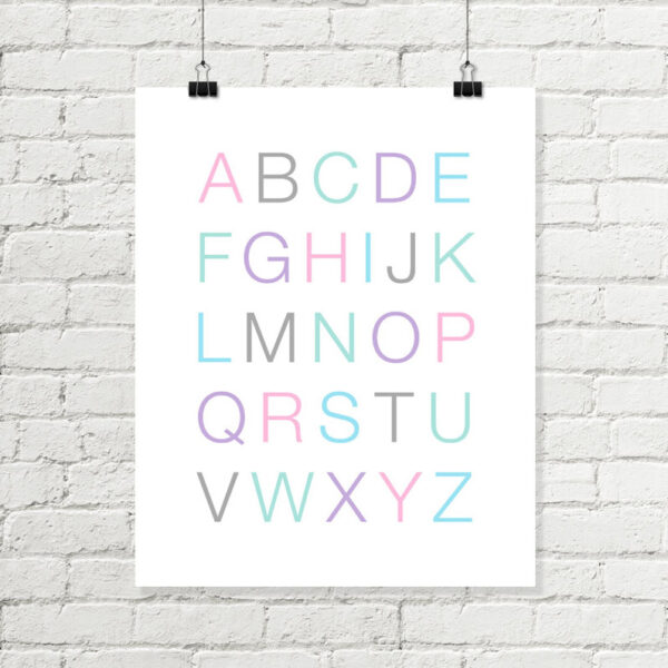 Girls Alphabet and Numbers Printable Art