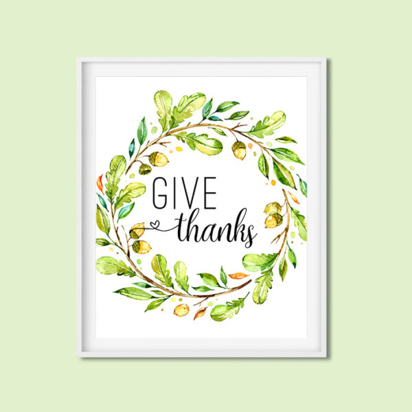 Give Thanks Wreath Printable Art