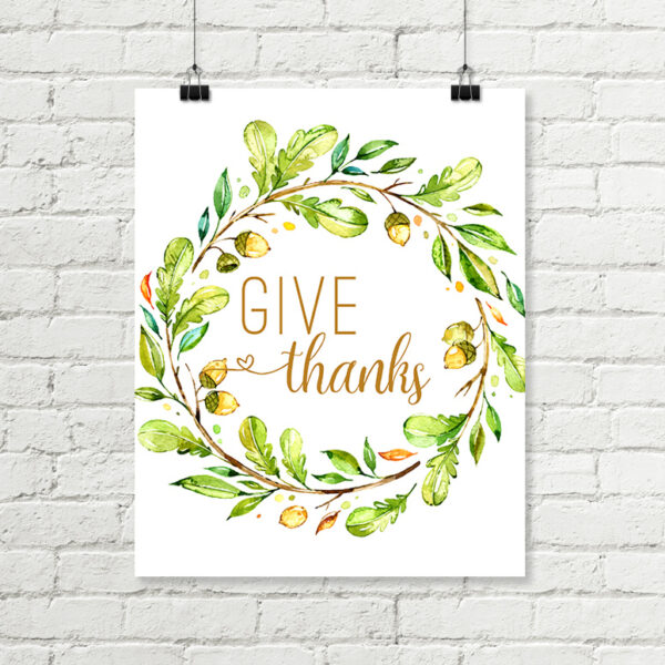 Give Thanks Wreath Printable Art
