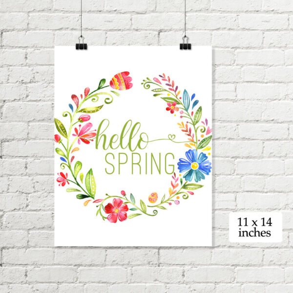 hello spring 11x14 printable