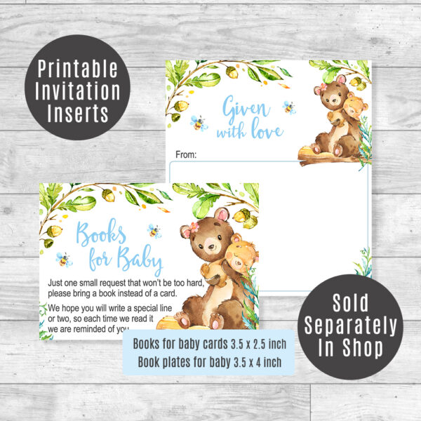 Woodland Bear Baby Shower Invitation Extras