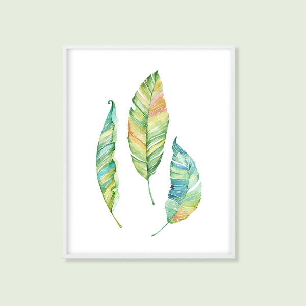 Leaf Printable Art, Woodland Leaves