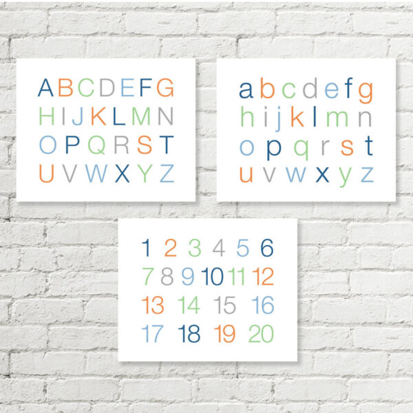 Boys Alphabet and Numbers Printable Art