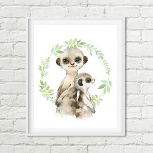 Meerkat Nursery Art, Africa Jungle Animal Printable Art Meerkat Download