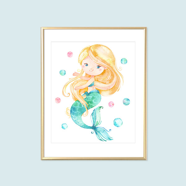 mermaid blonde printable