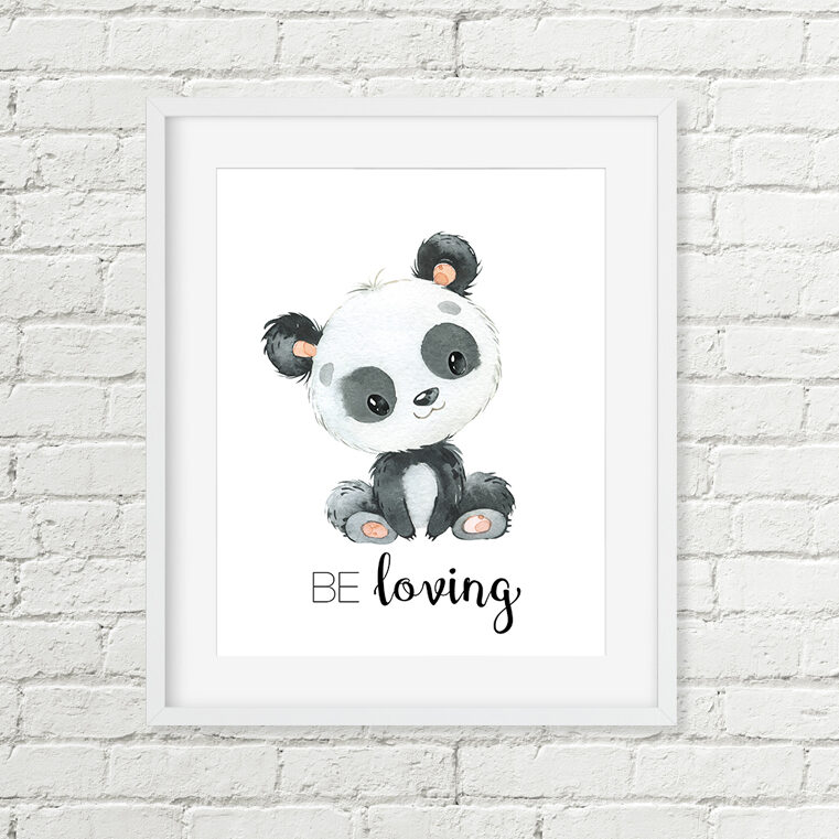 Panda Printable Nursery Art, Be Loving
