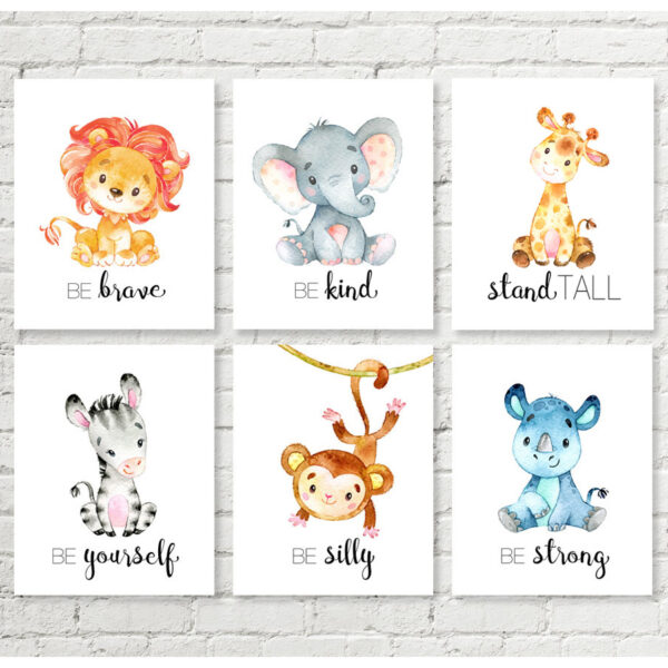 Safari Nursery Printable Art - Set of 6