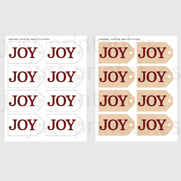 Printable Joy Gift Tags