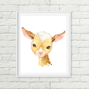 Baby Goat Printable Art, Farm Animal Nursery Digital Download