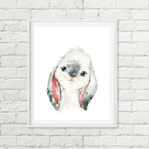 Bunny Printable Art, Farm Animal Rabbit Nursery Digital Download