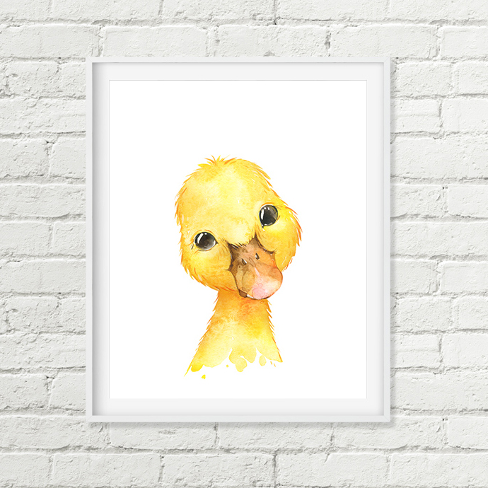 Baby Duck Farm Animal Printable Nursery Art