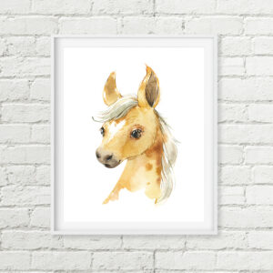 Pony Printable Nursery Art, Horse Farm Animal Equestrian Download