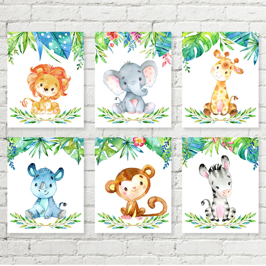 Safari Jungle Animal Printable Nursery Art