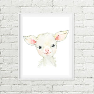 Lamb Printable Nursery Art, Farm Animal Decor, Baby Sheep Download