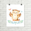 Owl Printable Wall Art, Watercolor Butterfly Woodland Animal Nursery - Image 2