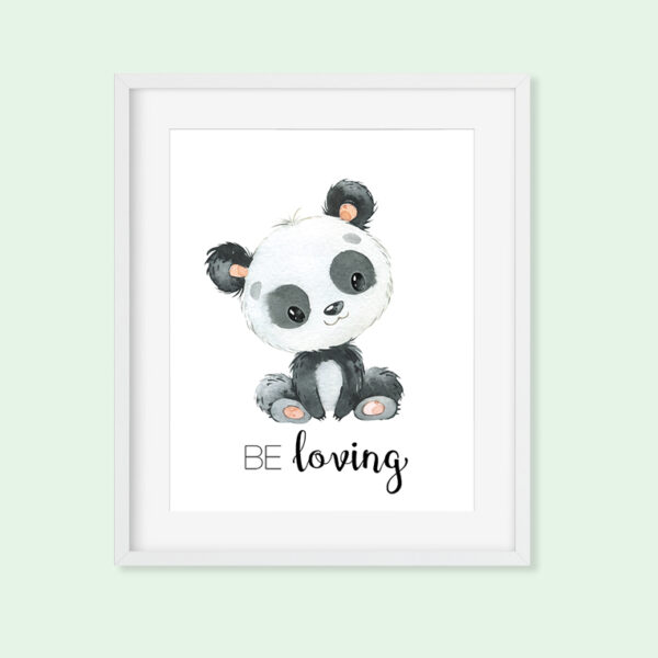 Panda Printable Nursery Art, Be Loving