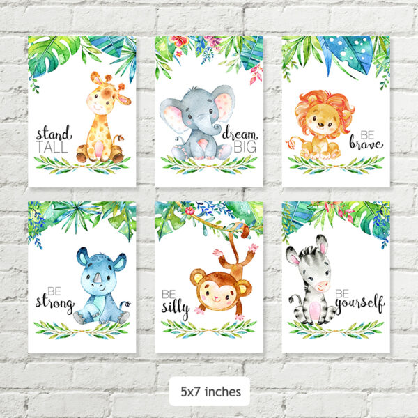 Safari Jungle Printable Nursery Art with Sayings